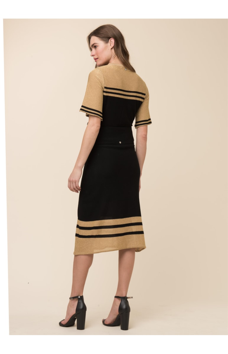 Saia Listra Lurex Preto