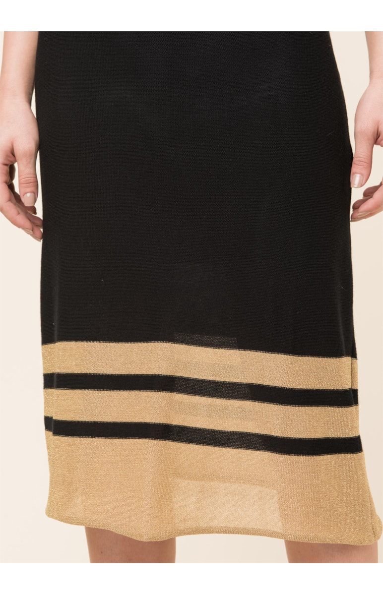 Saia Listra Lurex Preto