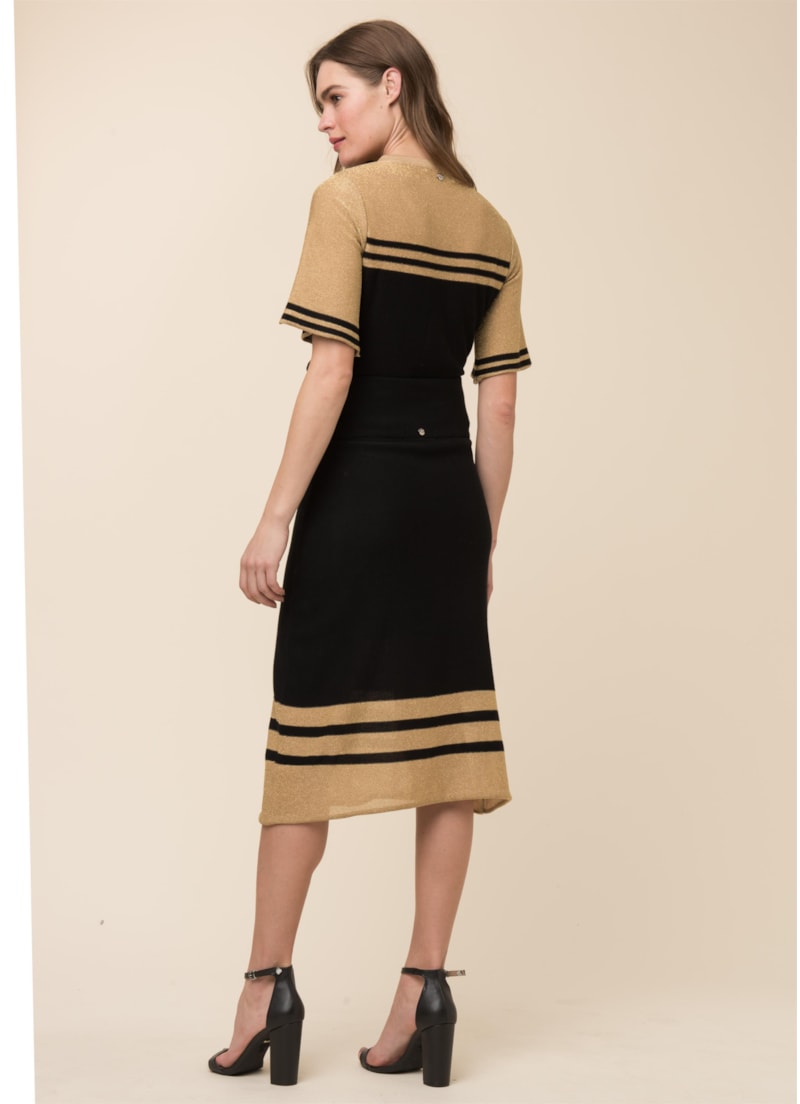 Saia Listra Lurex Preto