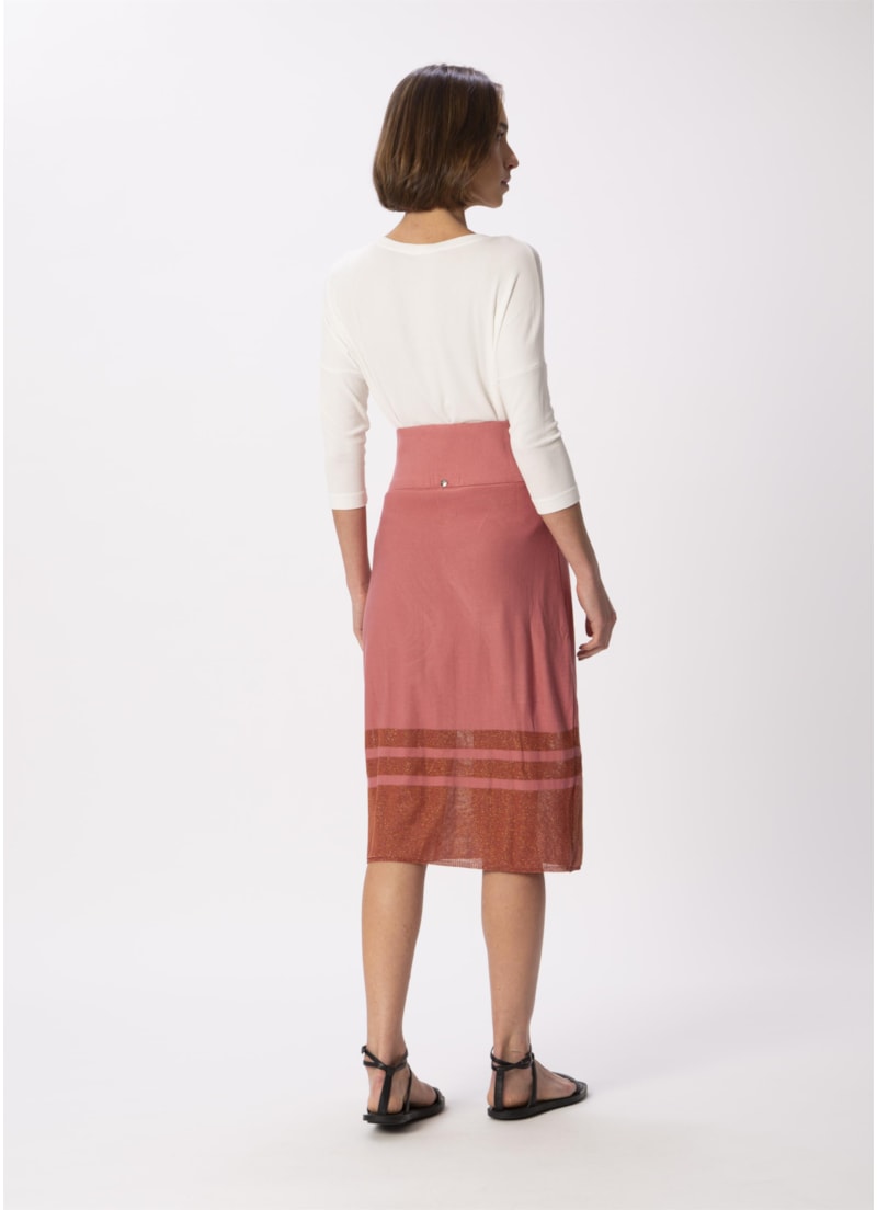 Saia Listra Lurex Rosa Velho