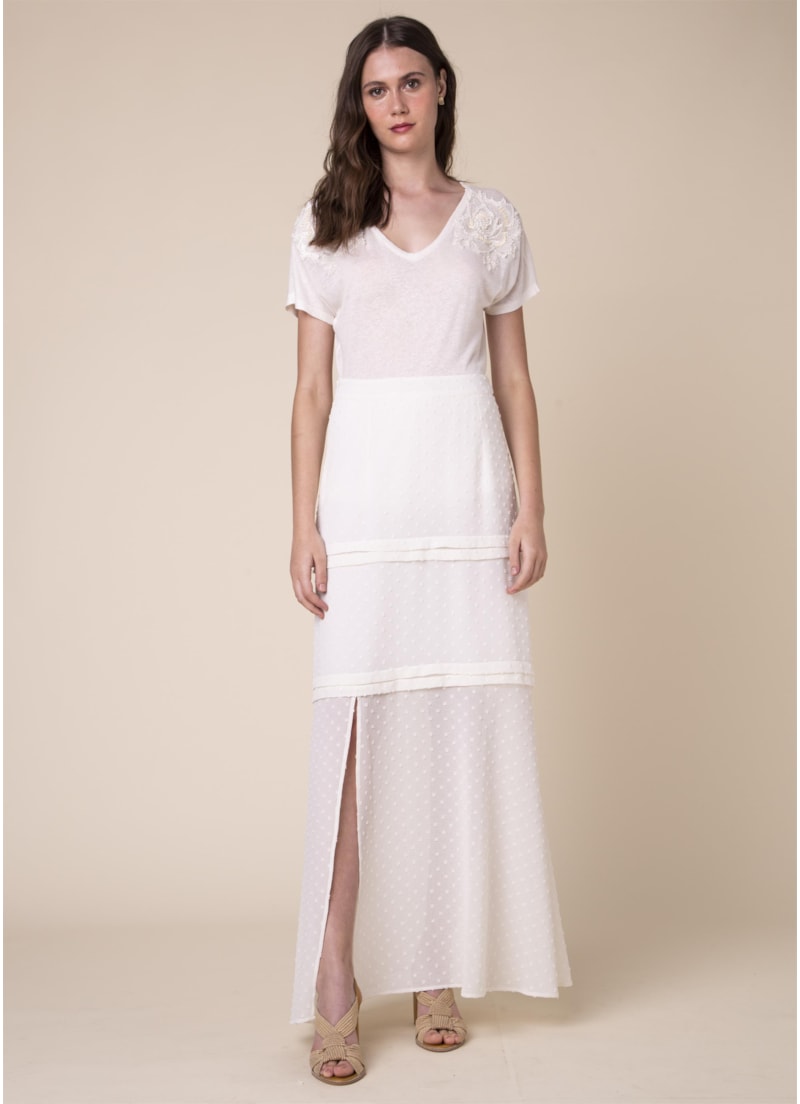 Saia Longa Camadas Off White