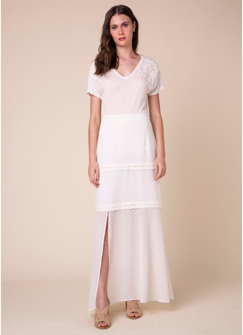 Saia Longa Camadas Off White