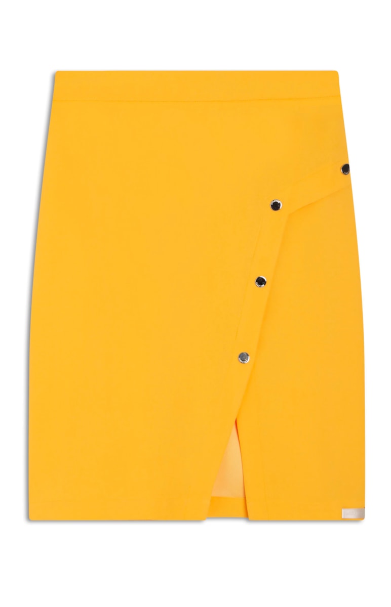 Saia Midi Botões Amarelo