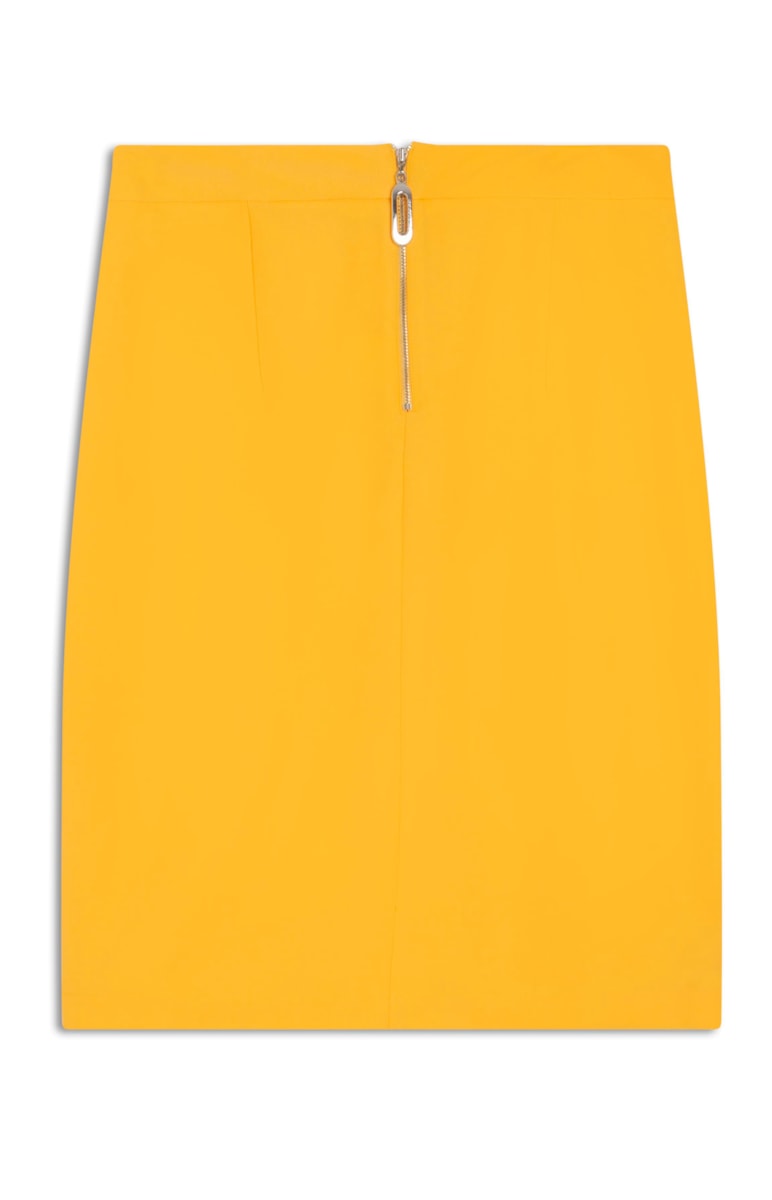 Saia Midi Botões Amarelo