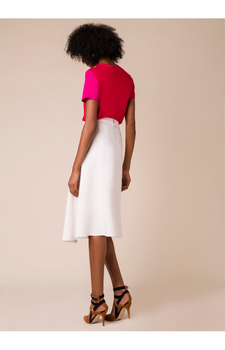 Saia Midi Color Babado Off White