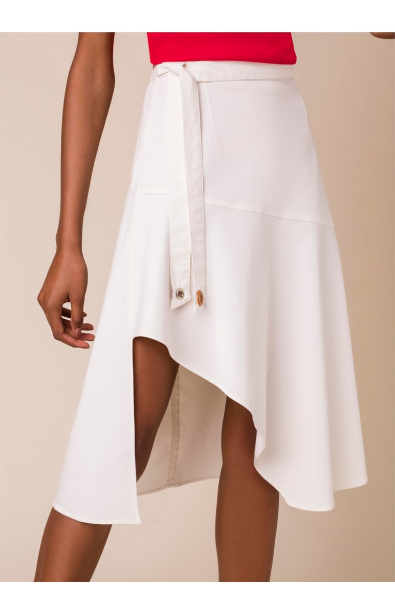 Saia Midi Color Babado Off White
