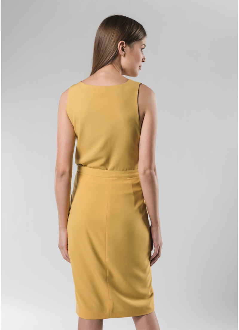 Saia Midi Cos Contrastante Amarelo