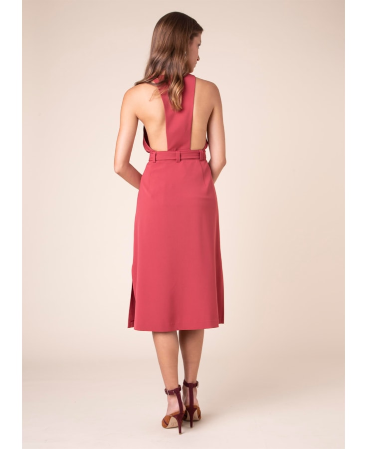 Saia Midi Crepe Vinho