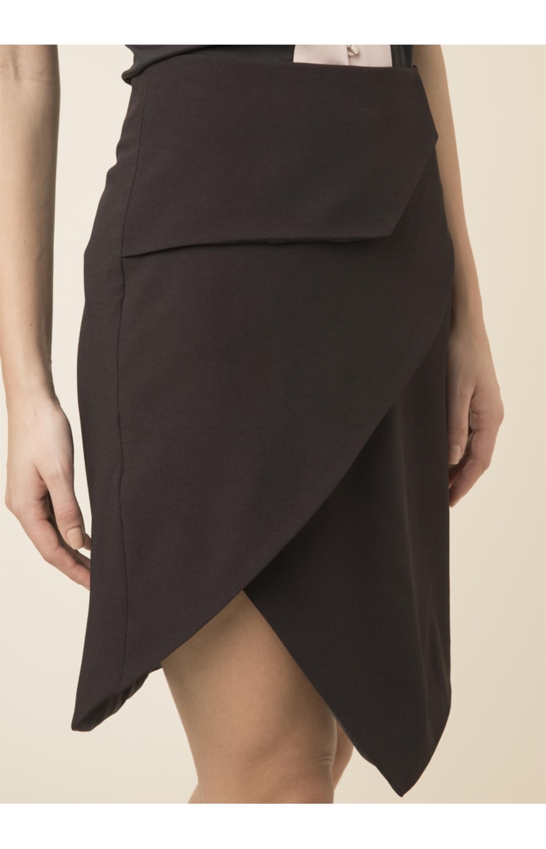 Saia Midi Geometrica Preto
