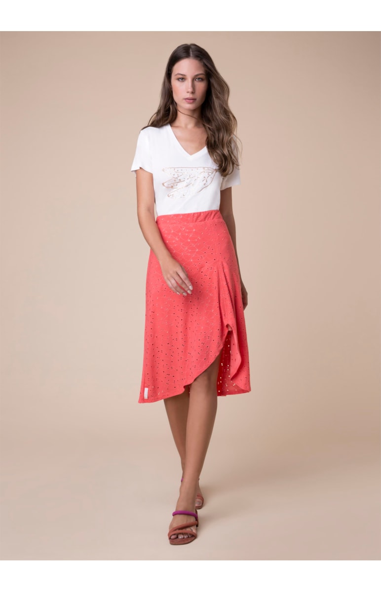 Saia Midi Laise Ball Coral