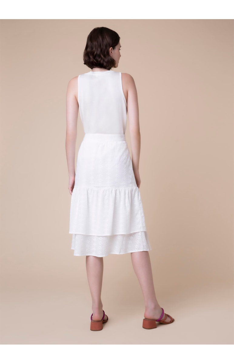Saia Midi Laise Camadas Branco