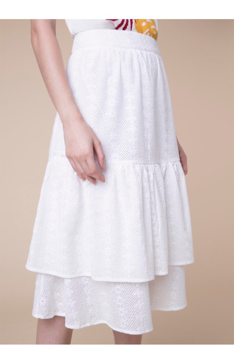 Saia Midi Laise Camadas Branco