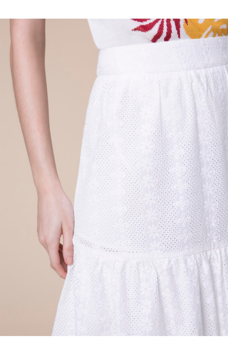Saia Midi Laise Camadas Branco