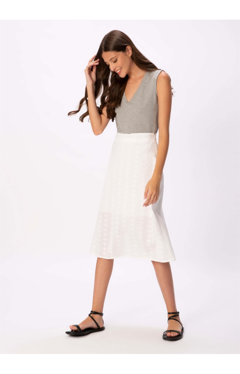 Saia Midi Laise Off White