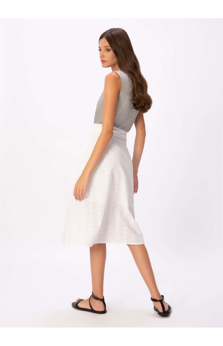 Saia Midi Laise Off White