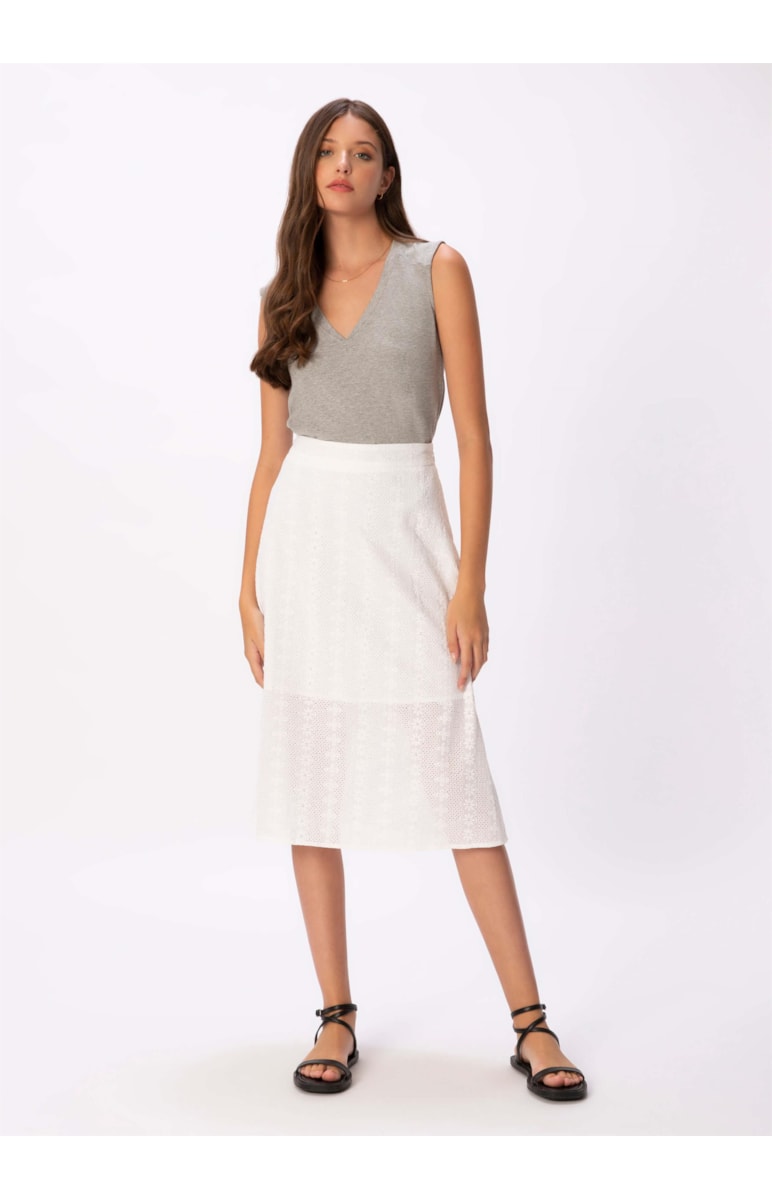 Saia Midi Laise Off White