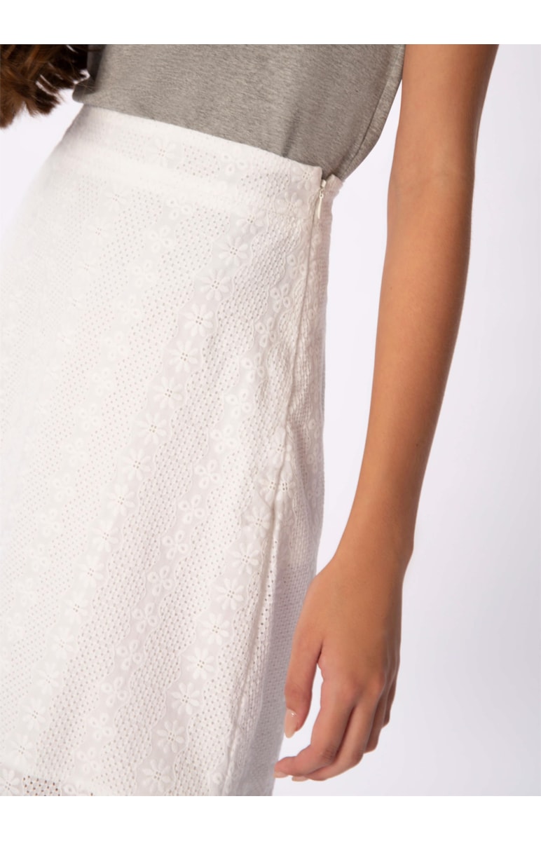 Saia Midi Laise Off White