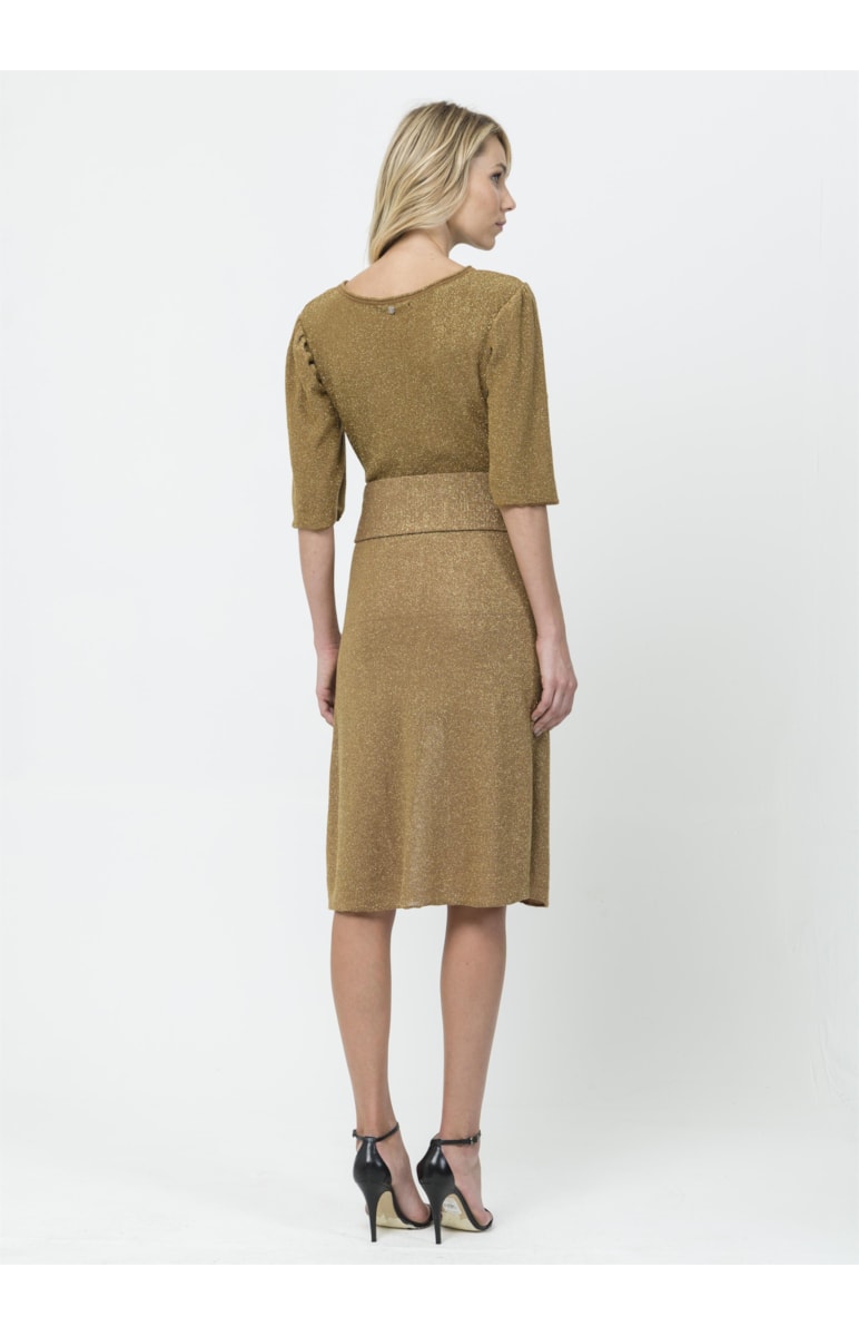 Saia Midi Lurex Ouro