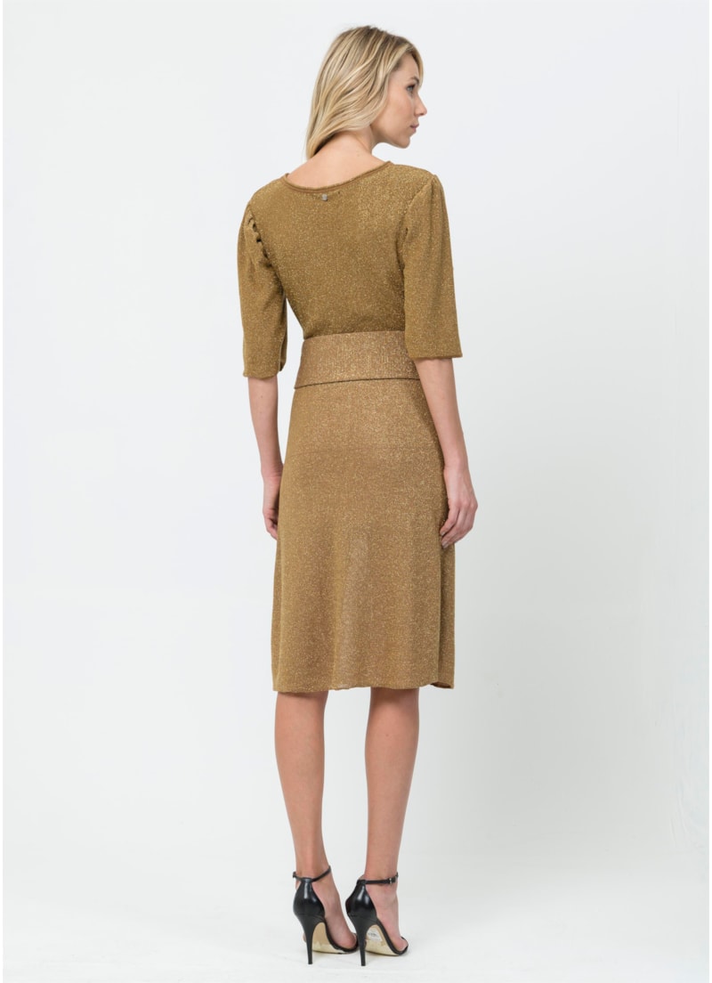 Saia Midi Lurex Ouro