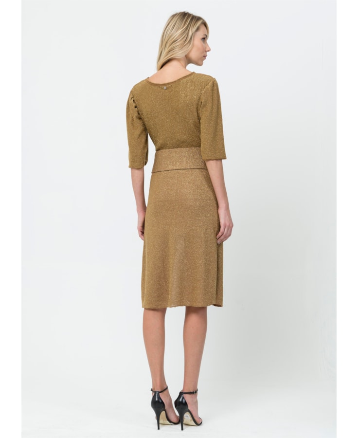 Saia Midi Lurex Ouro