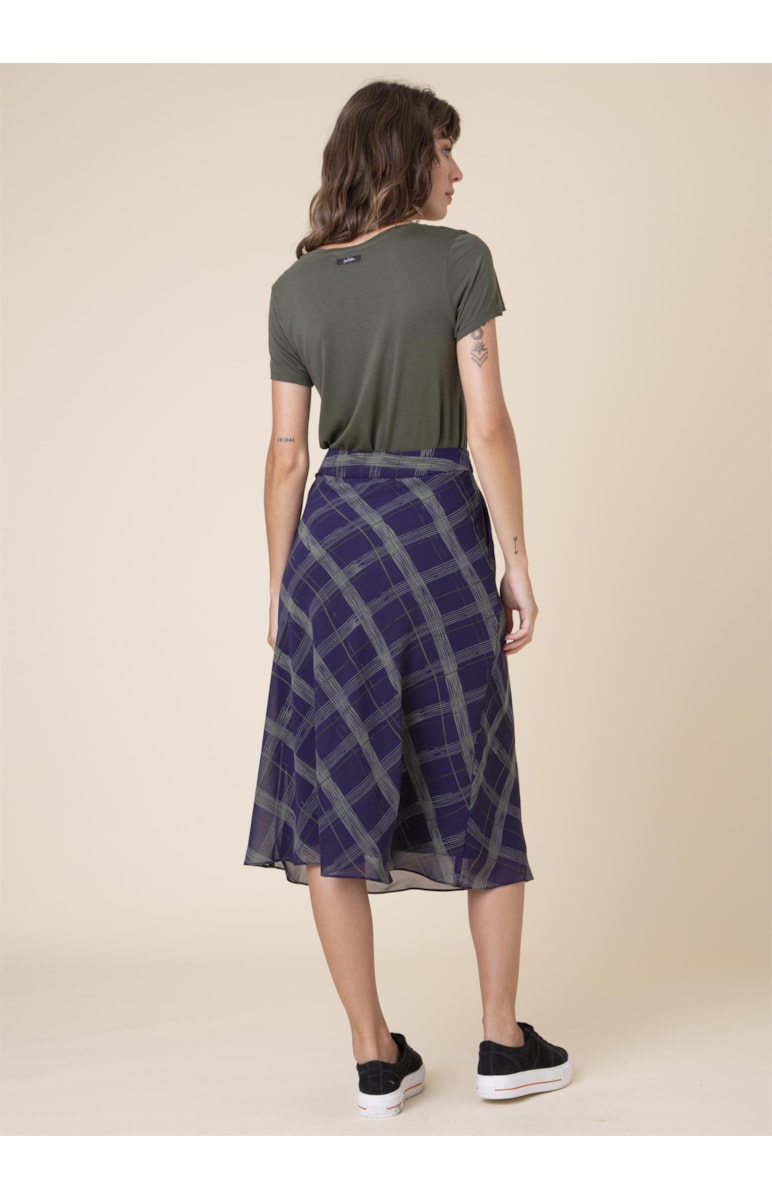 Saia Midi New Check Est. Berinjela
