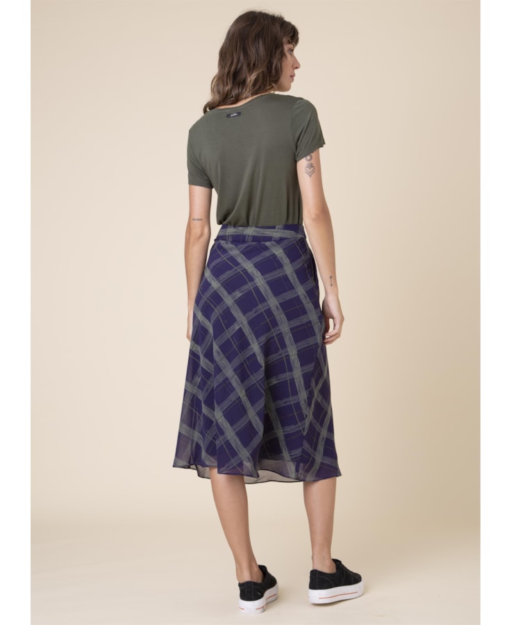 Saia Midi New Check Est. Berinjela