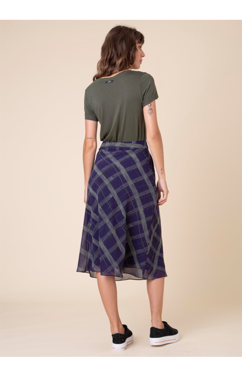 Saia Midi New Check Est. Berinjela