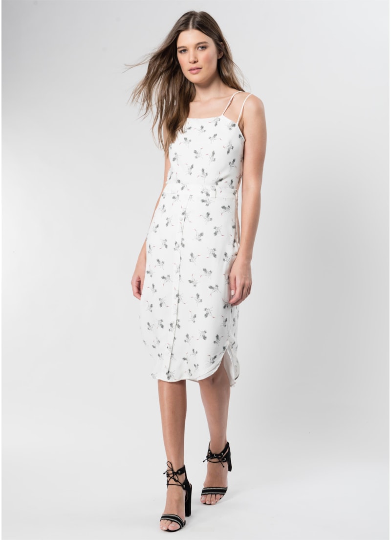 Saia Midi Pássaros Estampado