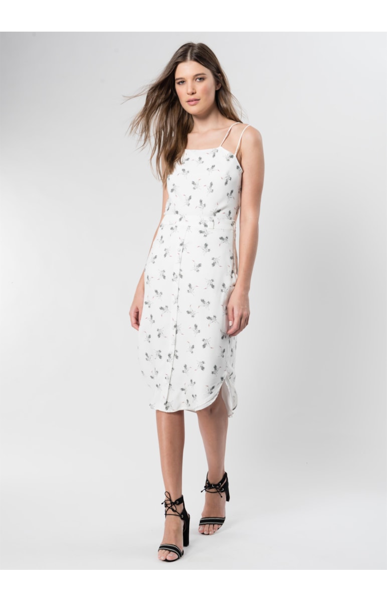 Saia Midi Pássaros Estampado