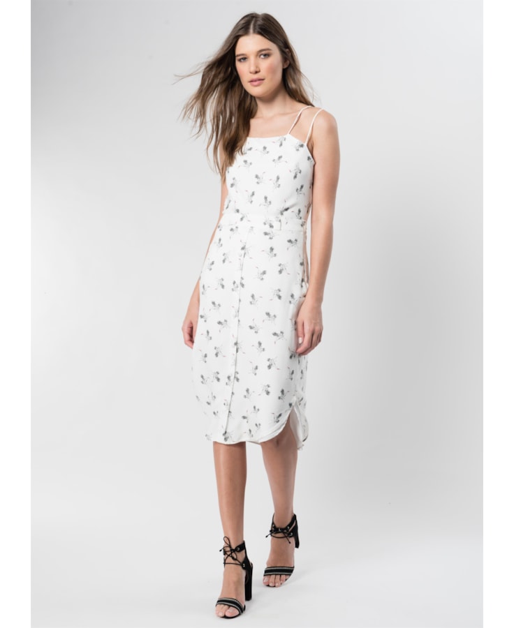Saia Midi Pássaros Estampado