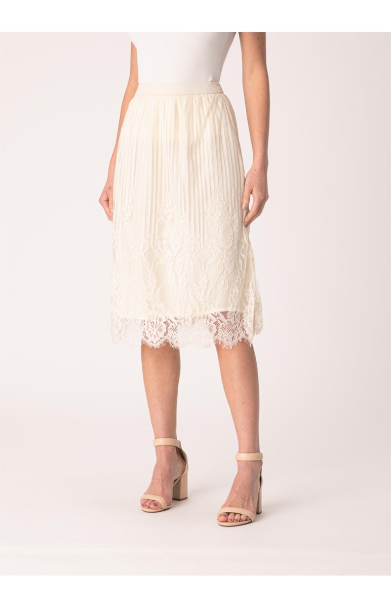 Saia Midi Renda Off White