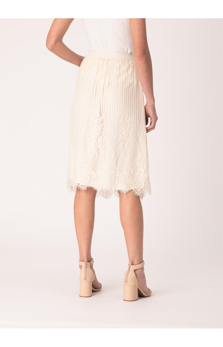 Saia Midi Renda Off White