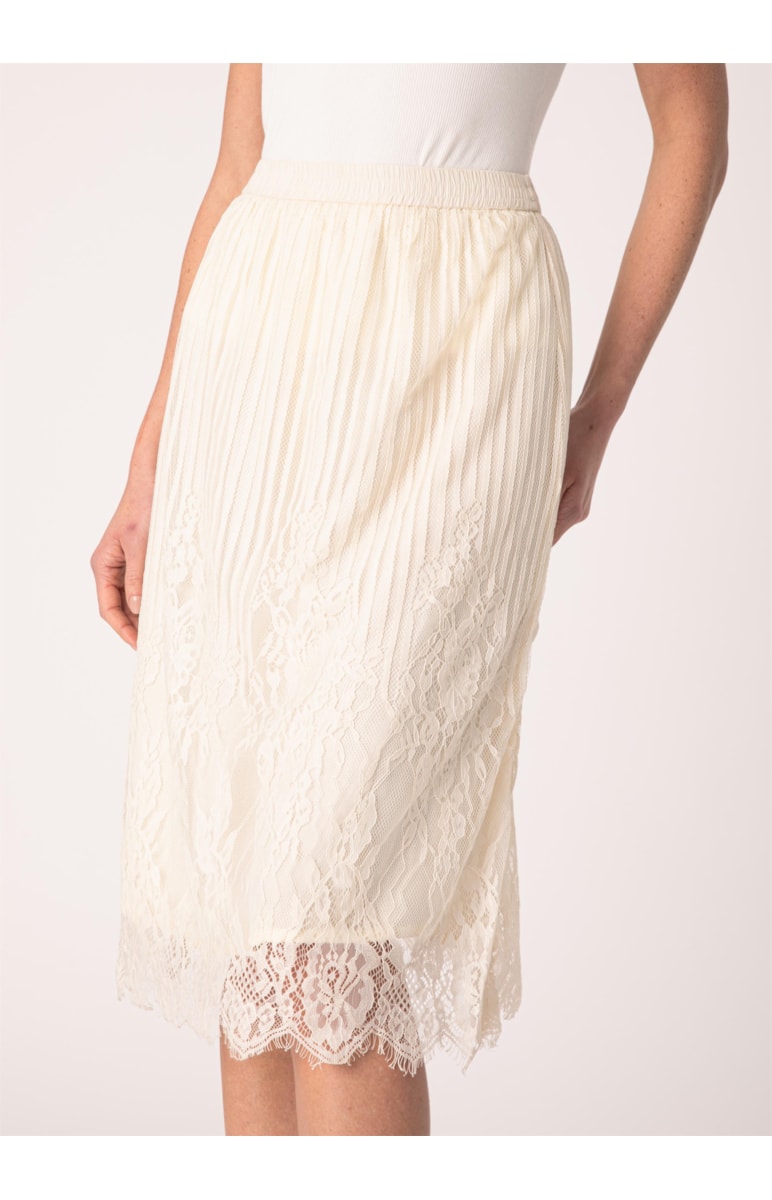 Saia Midi Renda Off White