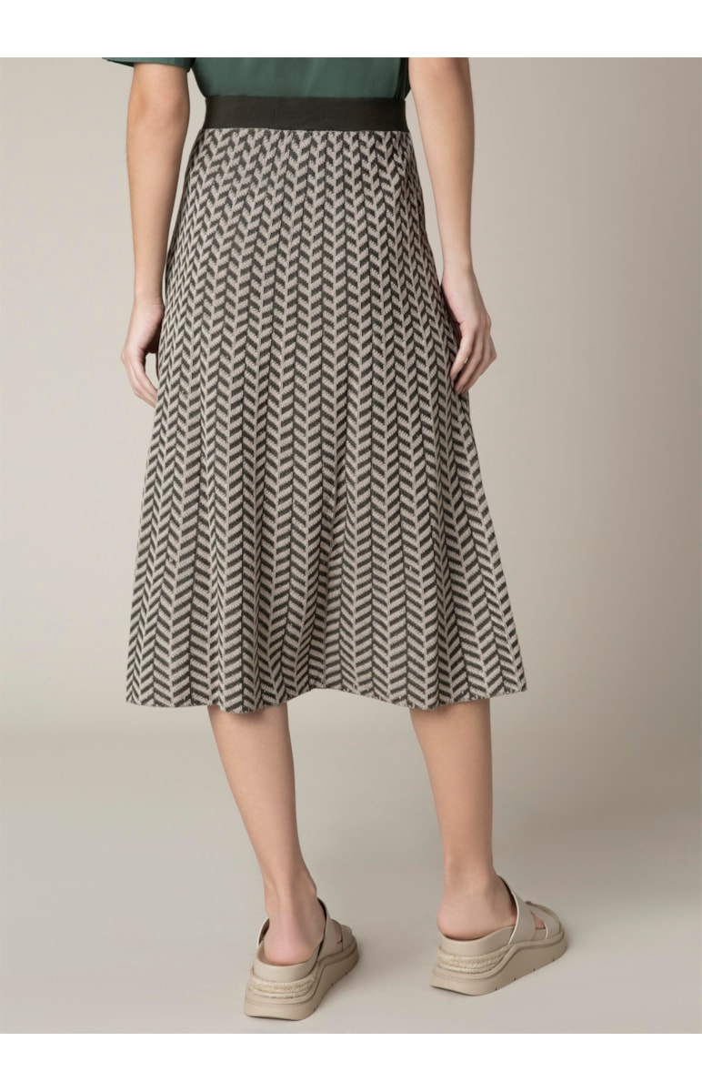 Saia Midi Tricot Canelada Verde Jade