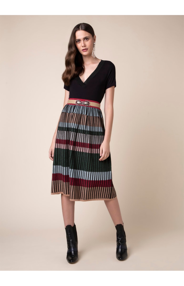 Saia Midi Tricot Vinho