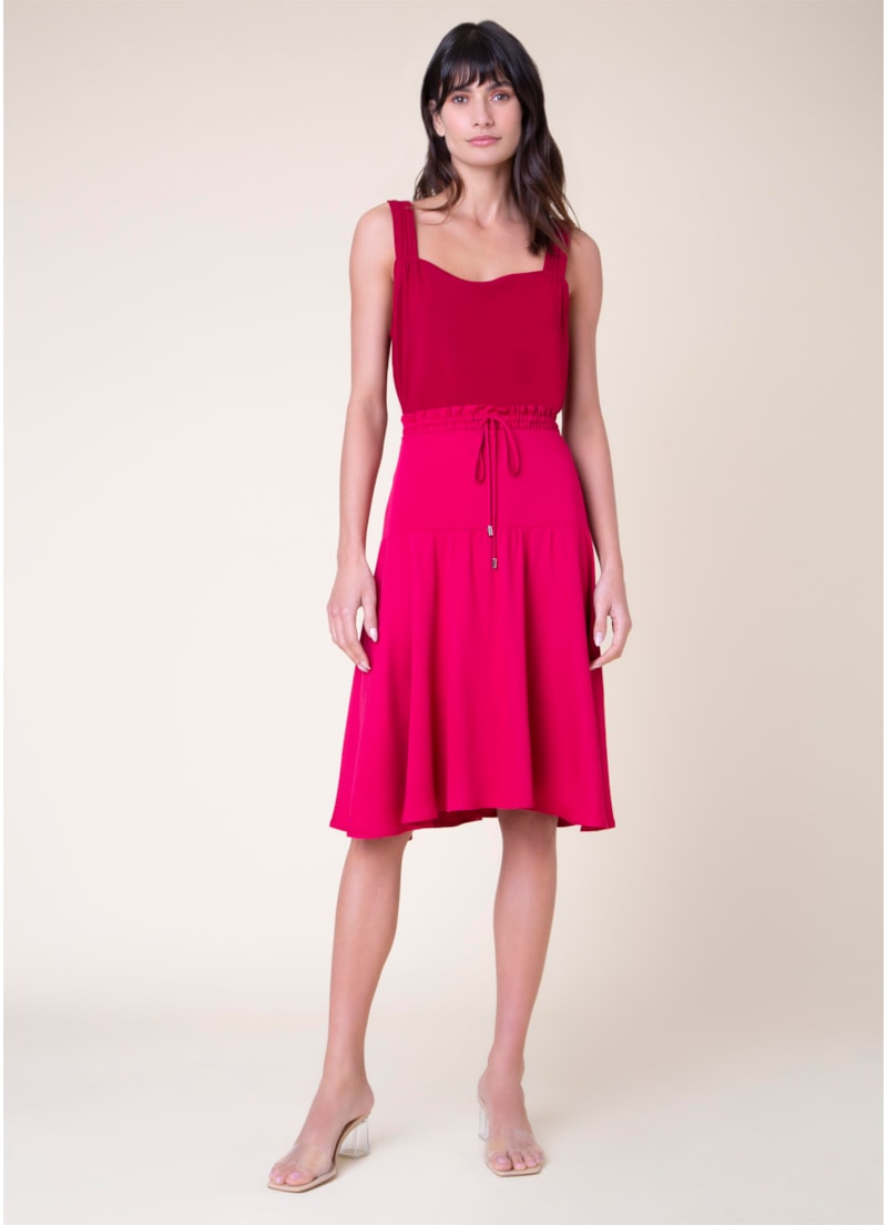 Saia Midi Venice Vermelho