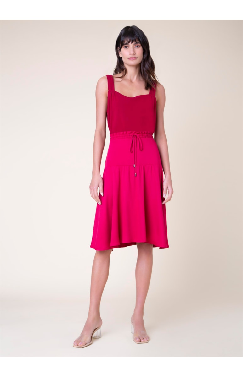 Saia Midi Venice Vermelho