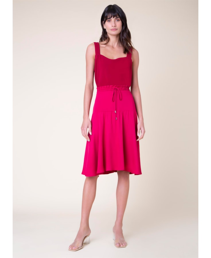 Saia Midi Venice Vermelho