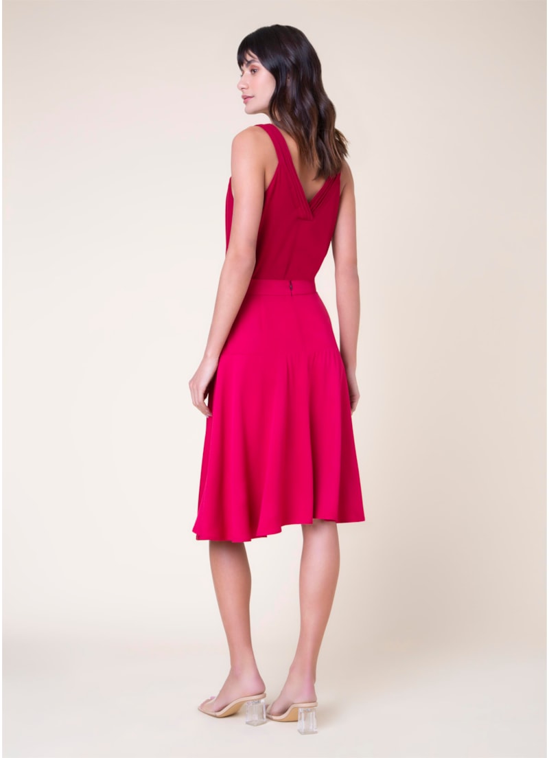 Saia Midi Venice Vermelho