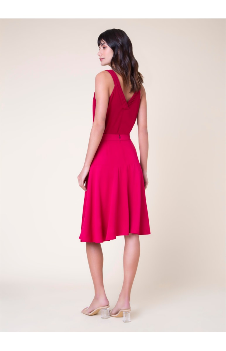 Saia Midi Venice Vermelho