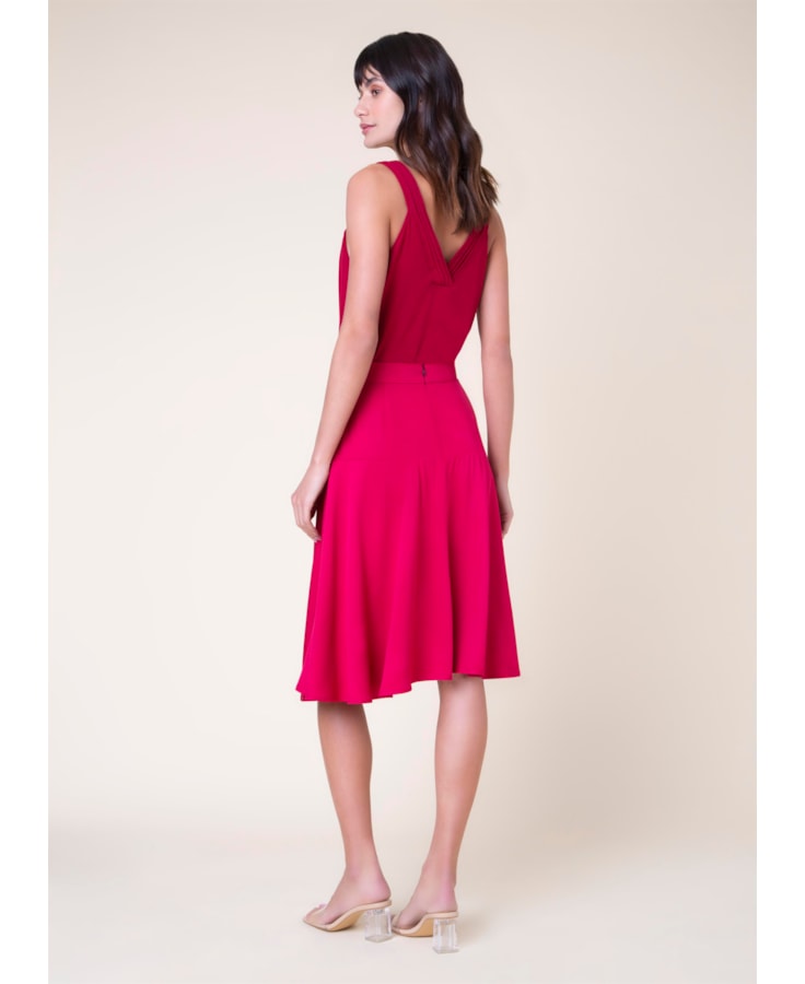 Saia Midi Venice Vermelho
