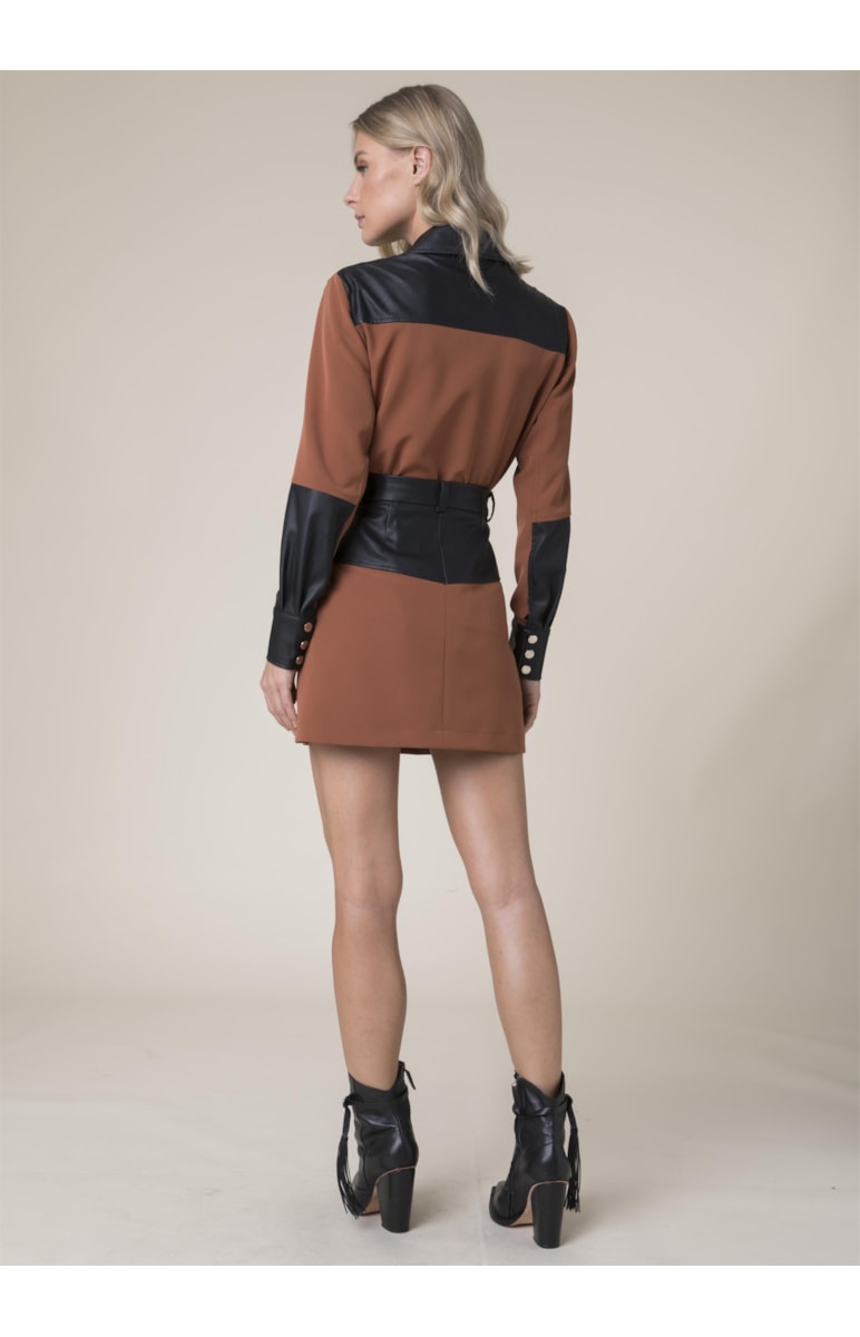 Saia Mix Materiais Camel