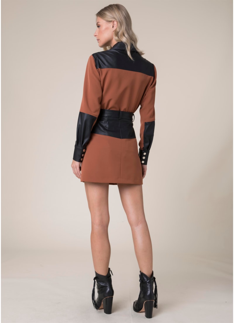 Saia Mix Materiais Camel