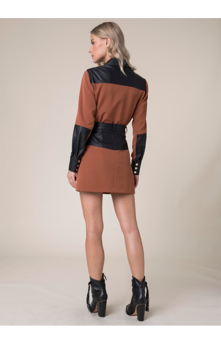 Saia Mix Materiais Camel