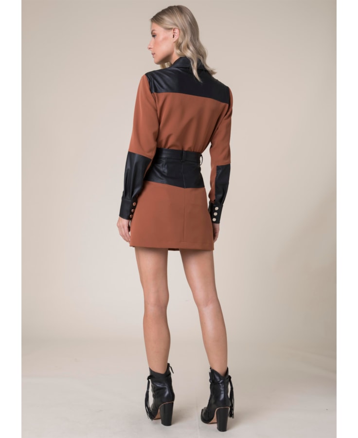 Saia Mix Materiais Camel
