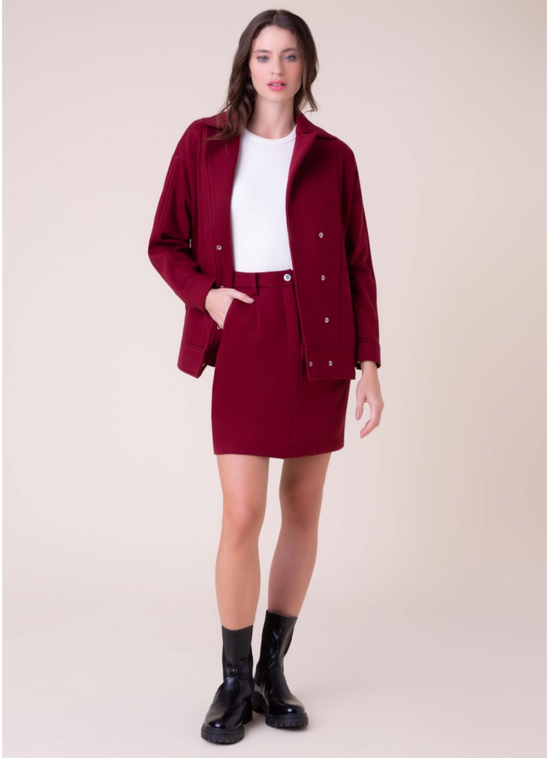 Saia Moletinho Slim Bordeaux