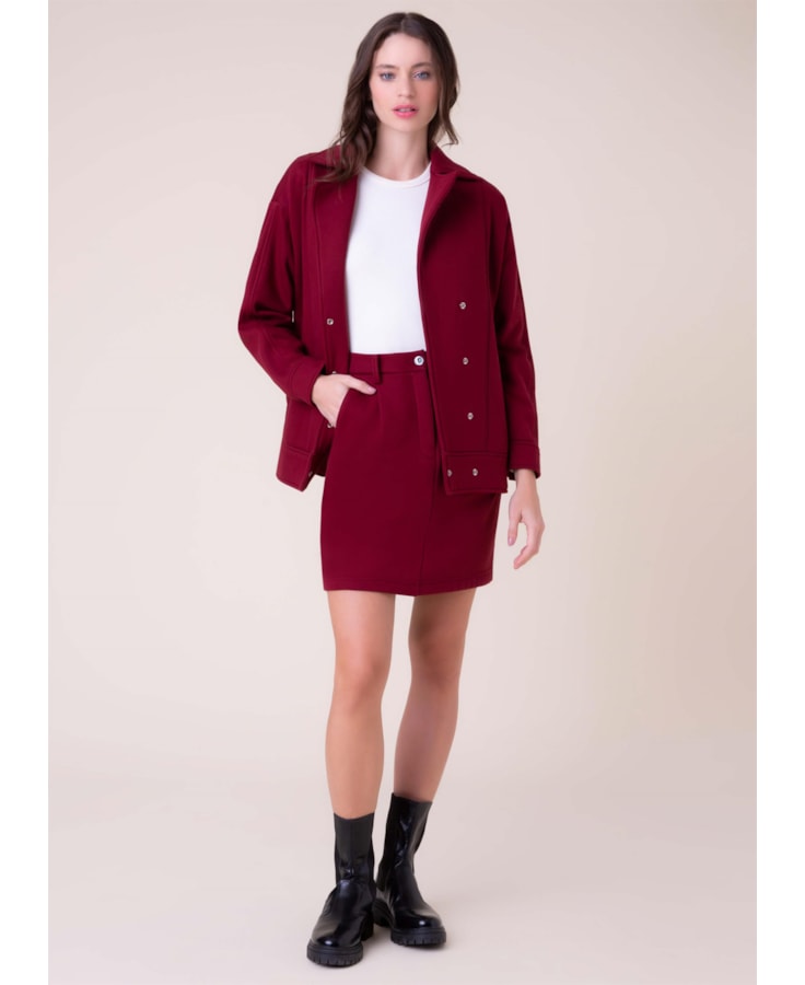 Saia Moletinho Slim Bordeaux