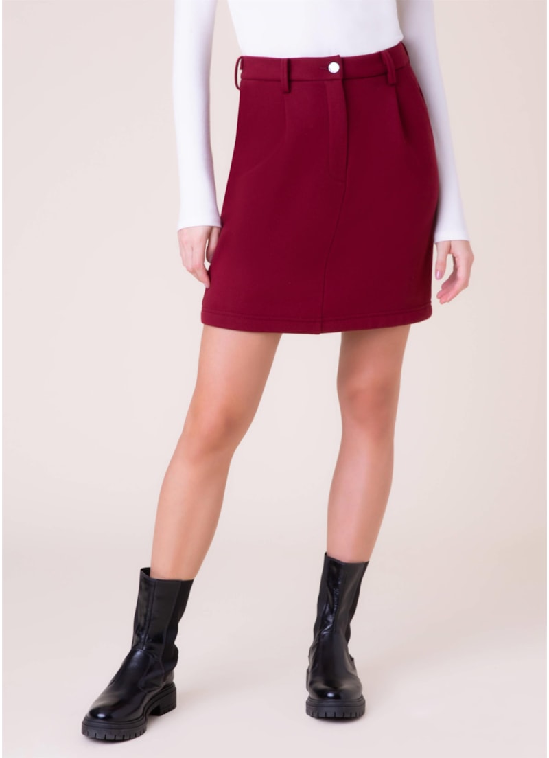 Saia Moletinho Slim Bordeaux