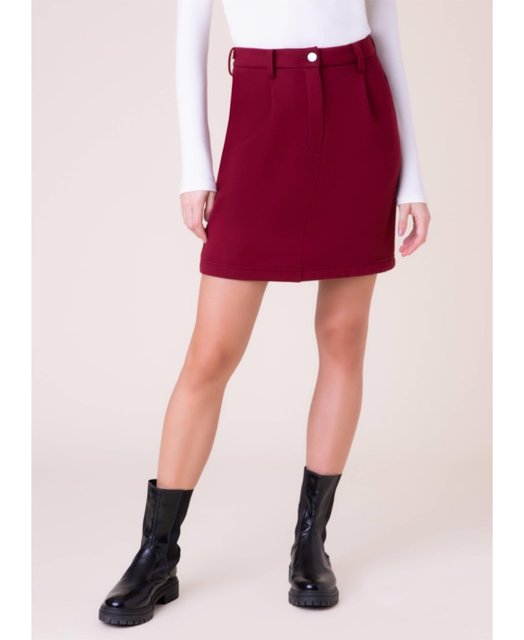 Saia Moletinho Slim Bordeaux