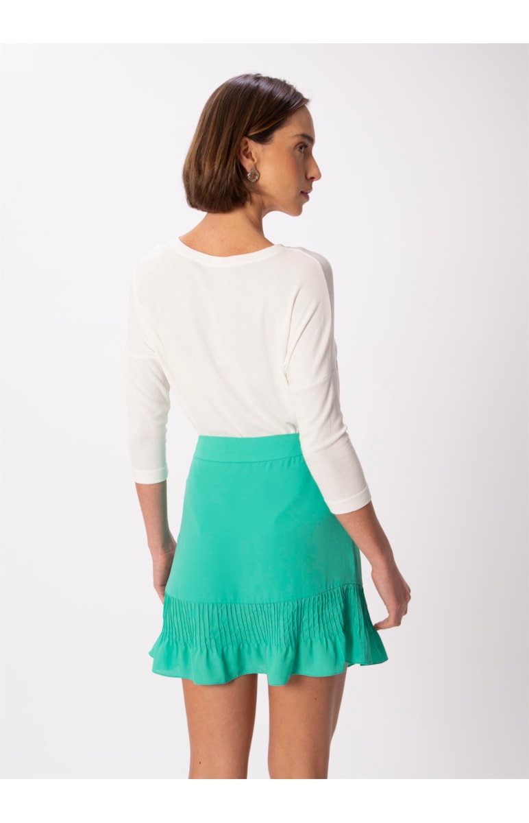 Saia Nervurinhas Verde Claro